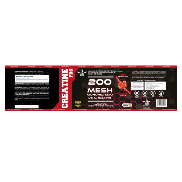Creatina 200mesh CREATINE PRO 300g sandia - Imagen 2